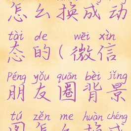 微信朋友圈背景图怎么换成动态的(微信朋友圈背景图怎么换成动态的视频)