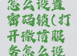 微信服务怎么设置密码锁(打开微信服务怎么设置密码锁)