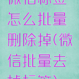 微信标签怎么批量删除掉(微信批量去掉标签)