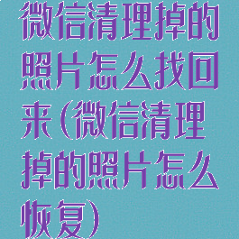 微信清理掉的照片怎么找回来(微信清理掉的照片怎么恢复)