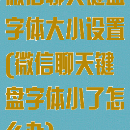 微信聊天键盘字体大小设置(微信聊天键盘字体小了怎么办)