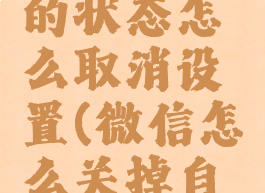 微信自己的状态怎么取消设置(微信怎么关掉自己的状态)