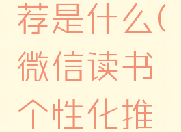 微信读书个性化推荐是什么(微信读书个性化推荐是什么意思?)