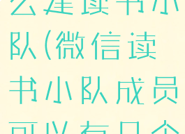 微信读书怎么建读书小队(微信读书小队成员可以有几个人)