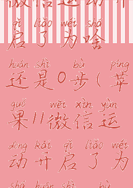 微信运动开启了为啥还是0步(苹果11微信运动开启了为啥还是0步)