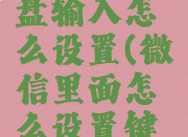 微信里键盘输入怎么设置(微信里面怎么设置键盘)