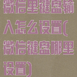 微信里键盘输入怎么设置(微信键盘哪里设置)