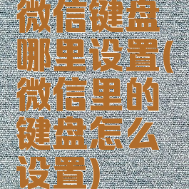 微信键盘哪里设置(微信里的键盘怎么设置)