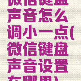 微信键盘声音怎么调小一点(微信键盘声音设置在哪里)
