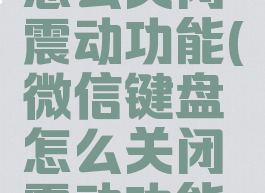 微信键盘怎么关闭震动功能(微信键盘怎么关闭震动功能设置)