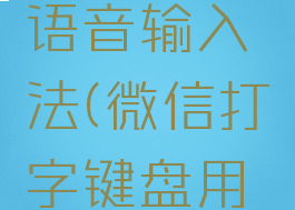 微信键盘怎么开启语音输入法(微信打字键盘用语音说话怎么设置)