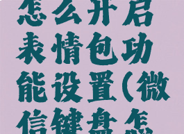微信键盘怎么开启表情包功能设置(微信键盘怎么弄)