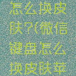 微信键盘怎么换皮肤?(微信键盘怎么换皮肤苹果手机)