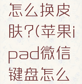 微信键盘怎么换皮肤?(苹果ipad微信键盘怎么换皮肤)