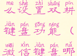 微信键盘怎么设置双拼键盘功能(微信键盘哪里设置)