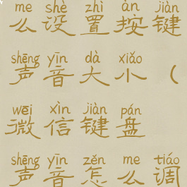 微信键盘怎么设置按键声音大小(微信键盘声音怎么调大小)