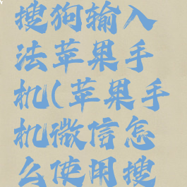 微信键盘怎么设置搜狗输入法苹果手机(苹果手机微信怎么使用搜狗输入法r)