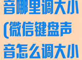 微信键盘按键音哪里调大小(微信键盘声音怎么调大小)
