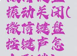 微信键盘振动关闭(微信键盘按键声怎么取消)