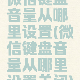微信键盘音量从哪里设置(微信键盘音量从哪里设置关闭)