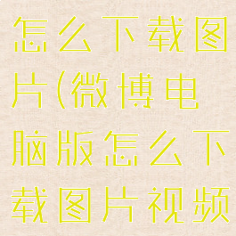 微博电脑版怎么下载图片(微博电脑版怎么下载图片视频)
