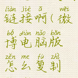 微博电脑版怎么复制链接啊(微博电脑版怎么复制链接啊苹果)