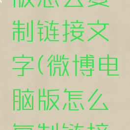 微博电脑版怎么复制链接文字(微博电脑版怎么复制链接文字内容)