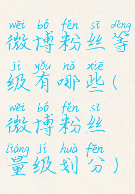 微博粉丝等级有哪些(微博粉丝量级划分)