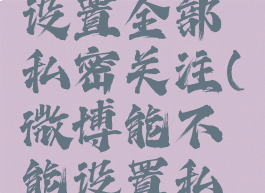 微博怎么设置全部私密关注(微博能不能设置私密关注)
