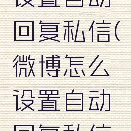 微博怎么设置自动回复私信(微博怎么设置自动回复私信消息)