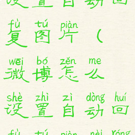 微博怎么设置自动回复图片(微博怎么设置自动回复图片内容)