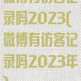 微博有访客记录吗2023(微博有访客记录吗2023年)