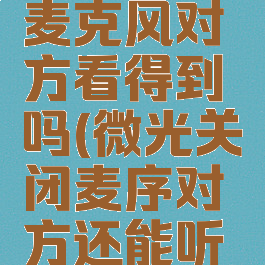 微光关闭麦克风对方看得到吗(微光关闭麦序对方还能听到吗)