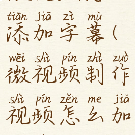 微视频怎么添加字幕(微视频制作视频怎么加文字)