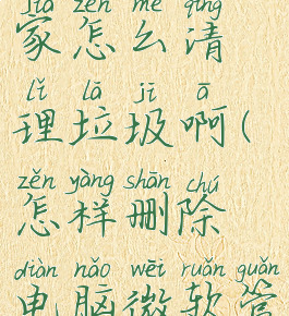 微软电脑管家怎么清理垃圾啊(怎样删除电脑微软管理员账户)