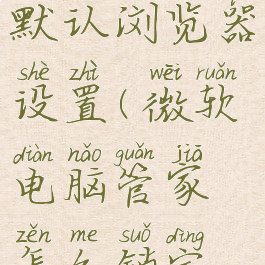 微软电脑管家怎么锁定默认浏览器设置(微软电脑管家怎么锁定默认浏览器设置方法)