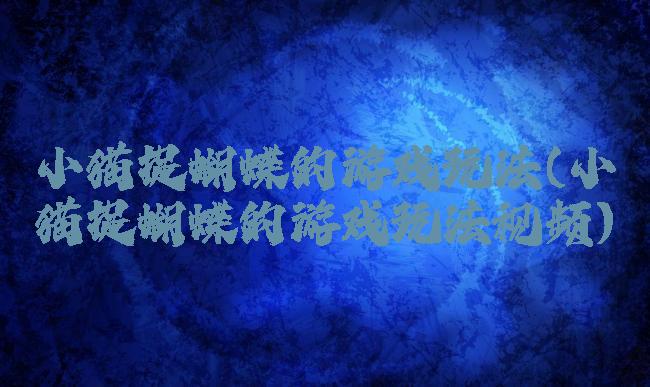 小猫捉蝴蝶的游戏玩法(小猫捉蝴蝶的游戏玩法视频)