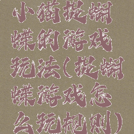 小猫捉蝴蝶的游戏玩法(捉蝴蝶游戏怎么玩规则)