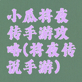 小瓜将夜传手游攻略(将夜传说手游)