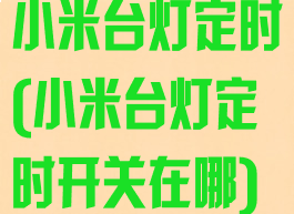 小米台灯定时(小米台灯定时开关在哪)