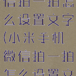 小米手机微信拍一拍怎么设置文字(小米手机微信拍一拍怎么设置文字显示)