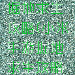 小米手游掘地求生攻略(小米手游掘地求生攻略下载)