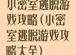 小密室逃脱游戏攻略(小密室逃脱游戏攻略大全)