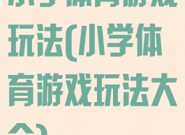 小学体育游戏玩法(小学体育游戏玩法大全)