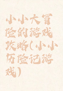 小小大冒险的游戏攻略(小小历险记游戏)