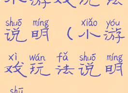 小游戏玩法说明(小游戏玩法说明书)