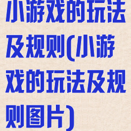小游戏的玩法及规则(小游戏的玩法及规则图片)