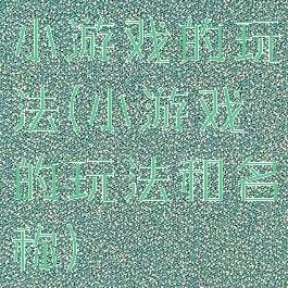 小游戏的玩法(小游戏的玩法和名称)