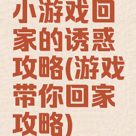 小游戏回家的诱惑攻略(游戏带你回家攻略)