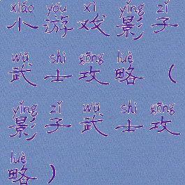 小游戏影子武士攻略(影子武士攻略)